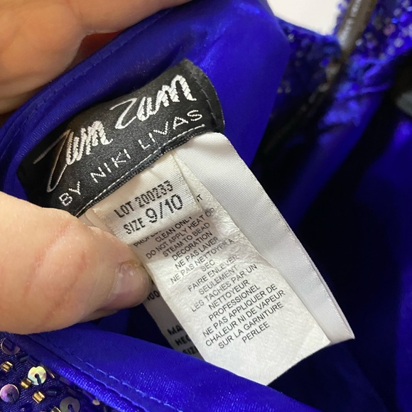Royal Blue evening, dress gown floor length size 9/10 zum zum by niki Livas - Picture 7 of 8